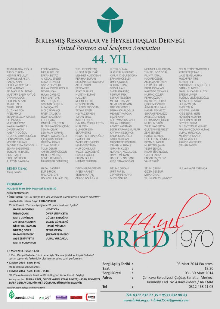 BRHD 44. yıl Büyük Sergi Afişi 2014