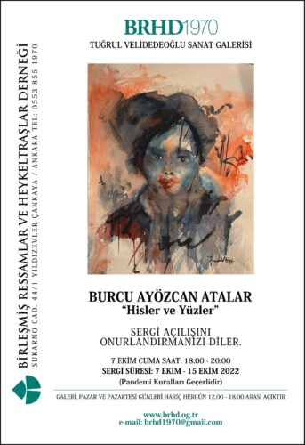Burcu Ayözcan Atalar “Hisler ve Yüzler” sergi afişi