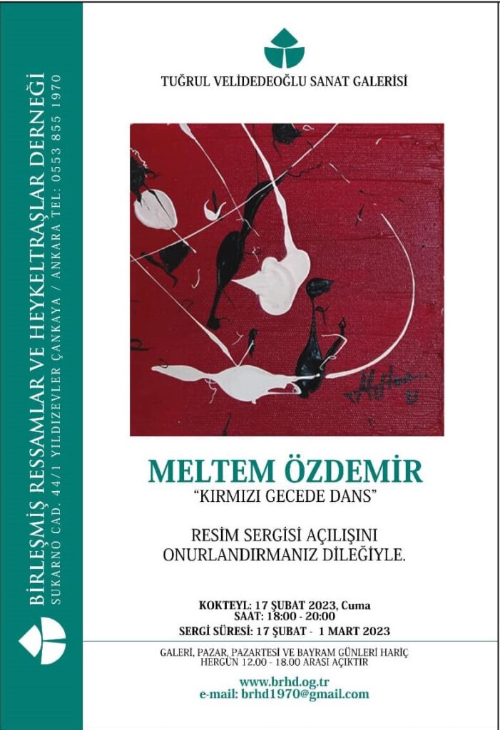 Meltem Özdemir “Kırmızı Gecede Dans” sergi afişi